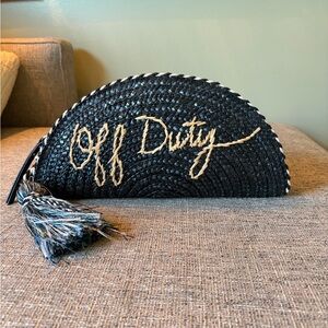 Rebecca Minkoff Black and Gold Woven Clutch